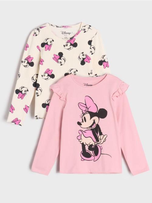 Sinsay - Tričko s dlhými rukávmi 2 pack Mouse Minnie - ružová