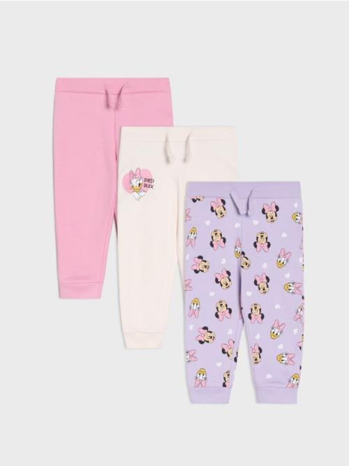 Sinsay - Bavlnené nohavice 3 balenie Minnie Mouse - krémová