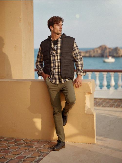 Sinsay - Skinny džínsy - khaki