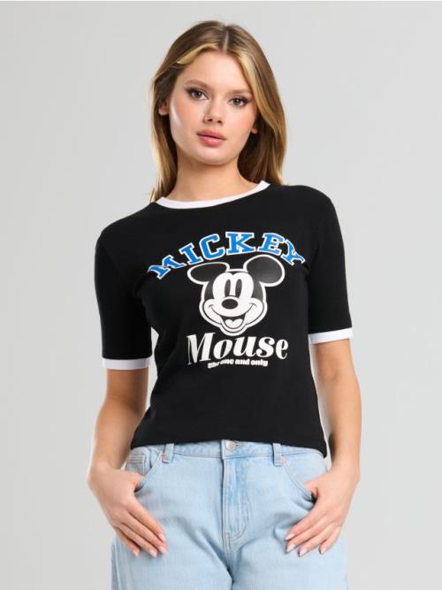 Sinsay - Tričko s potlačou Mickey Mouse - čierna