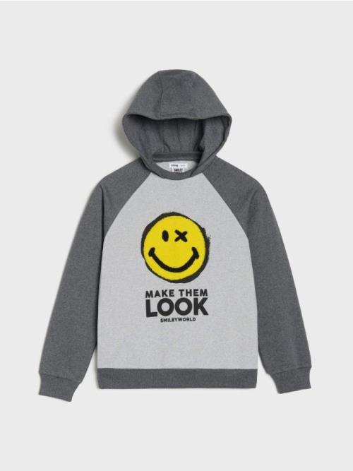 Sinsay - Mikina s potlačou SmileyWorld® - svetlošedá