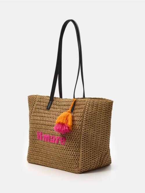 Sinsay - Pletená shopper taška - pšenicová