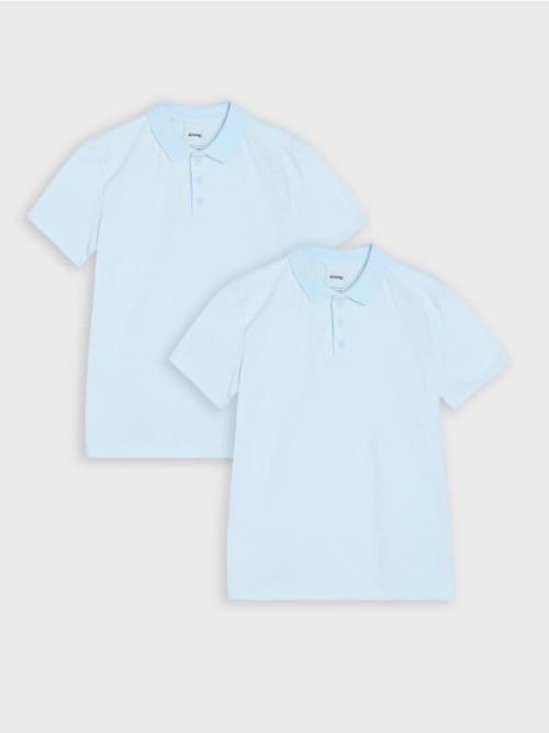 Sinsay - Tričko polo 2 pack - svetlomodrá