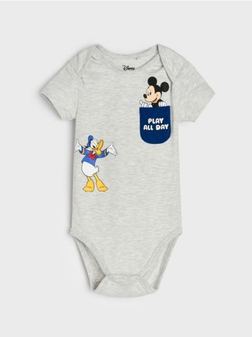 Sinsay - Body s krátkymi rukávmi Mickey Mouse - svetlošedá