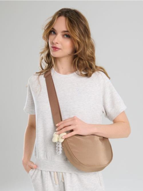 Sinsay - Športová crossbody taška so širokým popruhom - béžová
