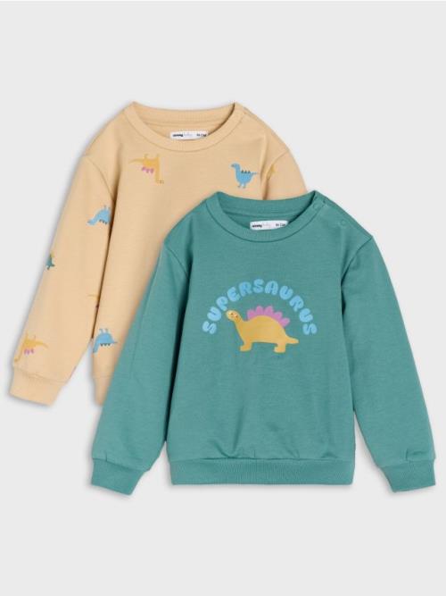 Sinsay - Mikina crewneck 2 pack - modrozelená