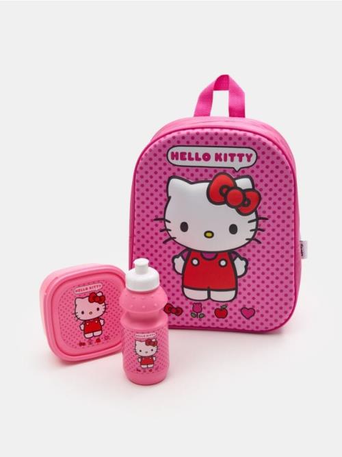 Sinsay - Súprava: batoh, desiatový box a fľaša Hello Kitty - viacfarebná