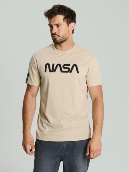 Sinsay - Tričko s krátkym rukávom NASA - béžová
