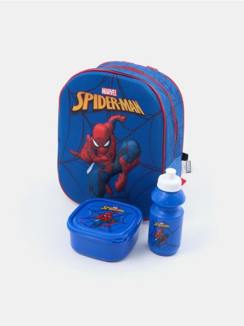 Sinsay - Súprava: batoh, desiatový box a fľaša Spider-Man - viacfarebná