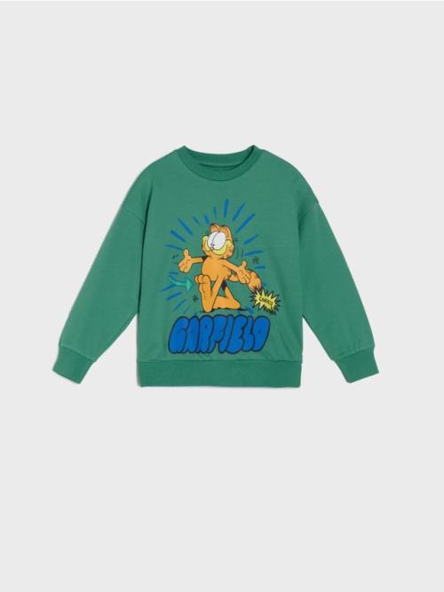 Sinsay - Mikina s potlačou Garfield - zelená
