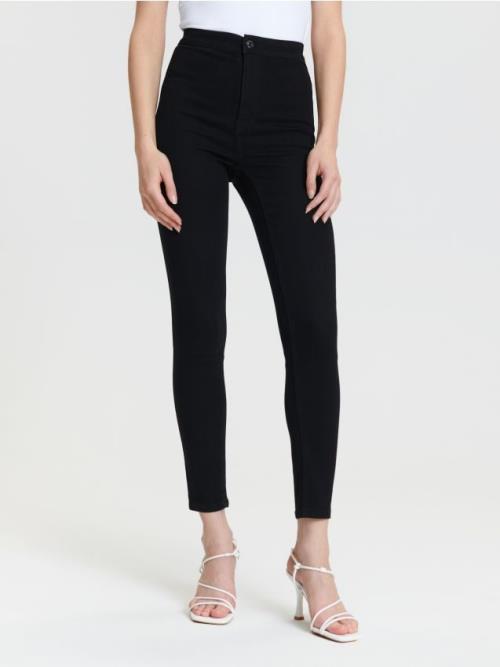 Sinsay - Džegíny high waist skinny - čierna