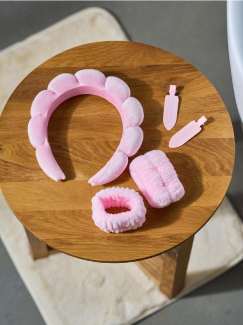 Sinsay - Súprava: čelenka, pásky na zápästia a sponky 5 pack - pastelová ružová