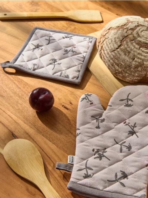 Sinsay - Súprava kuchynskej rukavice a chňapky - pastelová ružová