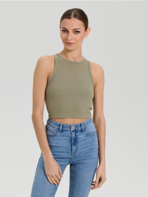 Sinsay - Crop top - khaki