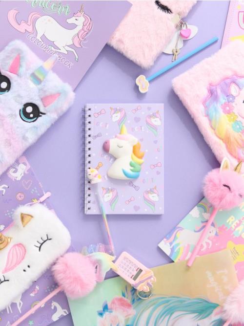 Sinsay - A5 špirálový zošit so squishy hračkou - fialová