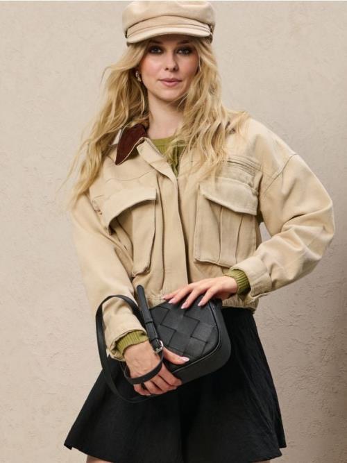Sinsay - Crossbody kabelka z imitácie kože - čierna