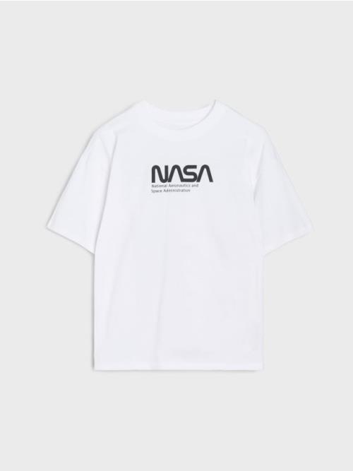 Sinsay - Tričko s krátkym rukávom NASA - biela