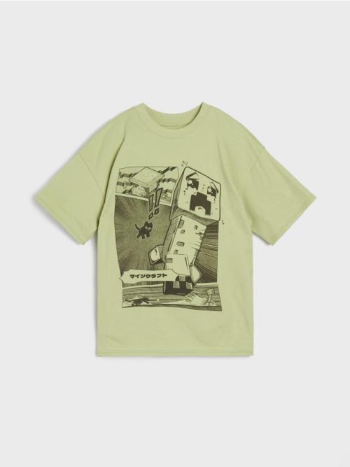 Sinsay - Oversize tričko Minecraft - green spruce
