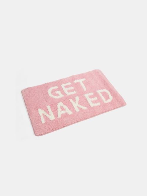 Sinsay - Kúpeľňový koberec s nápisom GET NAKED - pastelová ružová