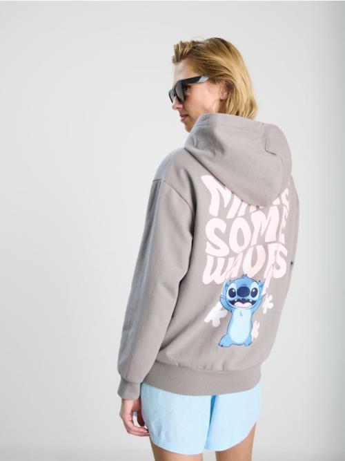 Sinsay - Mikina s kapucňou Stitch - svetlošedá