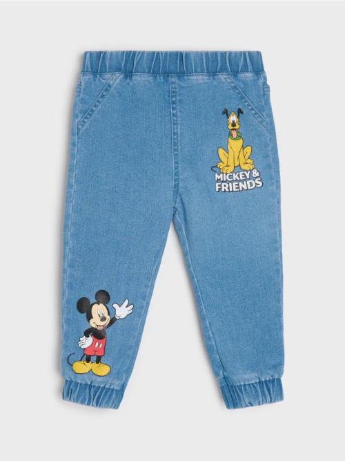 Sinsay - Džínsy Mickey Mouse - modrá