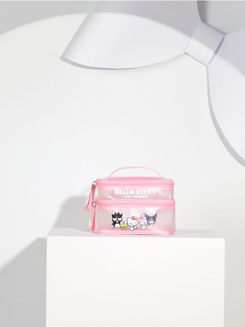 Sinsay - Kozmetická taška s priehradkami Hello Kitty and Friends - ružová