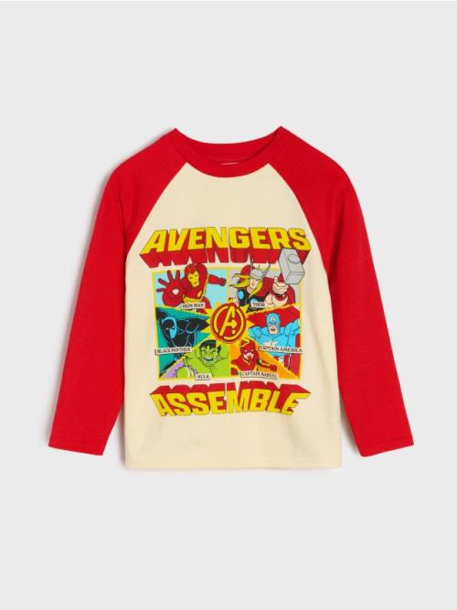 Sinsay - Tričko s dlhými rukávmii Avengers - červená