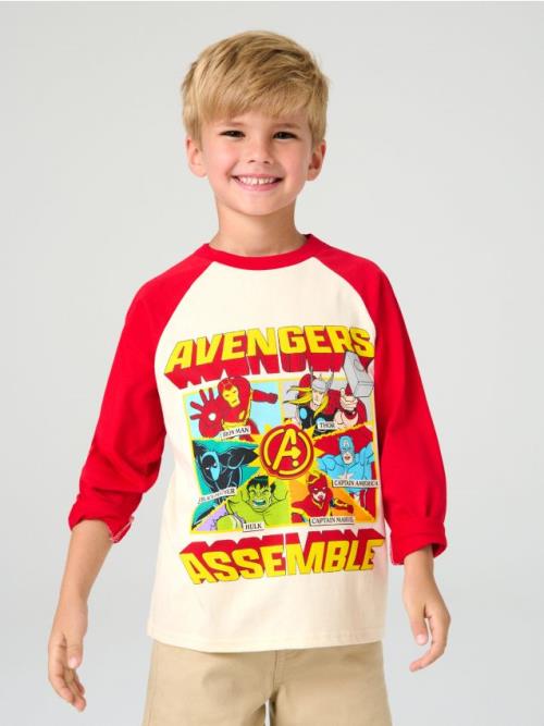 Sinsay - Tričko s dlhými rukávmii Avengers - červená