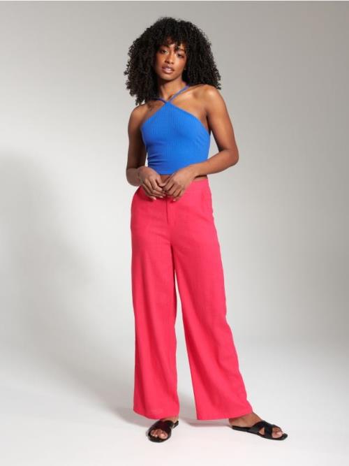 Sinsay - Crop top s viazaním - hyacintová