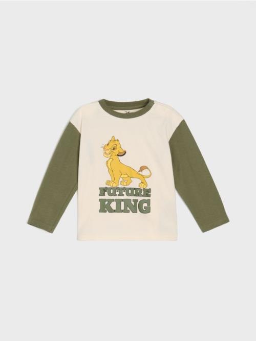 Sinsay - Tričko s dlhými rukávmi The Lion King - krémová
