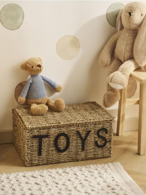 Sinsay - Úložný kôš s nápisom TOYS - béžová