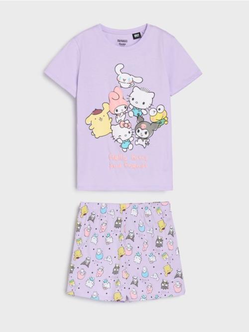 Sinsay - Dvojdielne pyžamo Hello Kitty - levanduľová