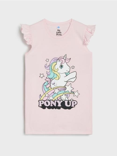 Sinsay - Nočná košeľa s ozdobnými volánmi My Little Pony - pastelová ružová