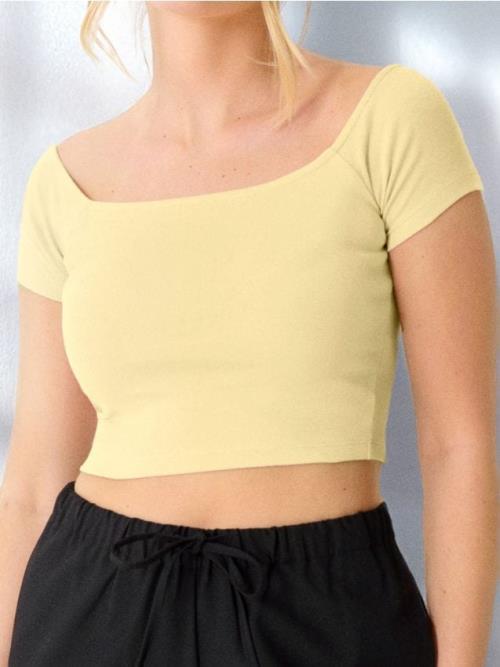 Sinsay - Crop top - svetložltá