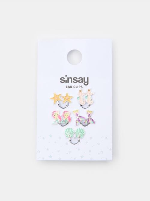 Sinsay - Klipsové náušnice 5 pack - viacfarebná