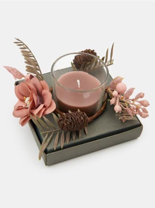 Sinsay - Vonná sviečka s ozdobným vencom Cedar & Fig - zelená