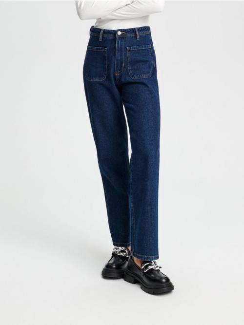 Sinsay - Rifle high waist wide leg - tmavomodrá