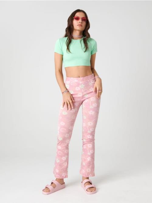 Sinsay - Crop top s viazaním - mätová zelená