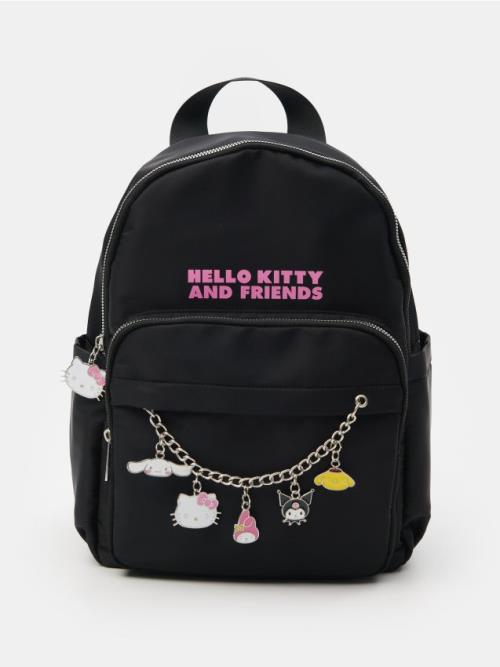Sinsay - Batoh s retiazkou a príveskami Hello Kitty - čierna
