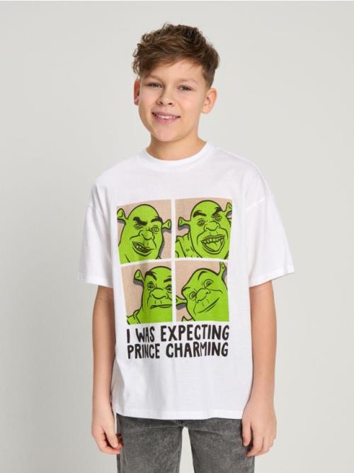 Sinsay - Tričko s krátkym rukávom Shrek - biela