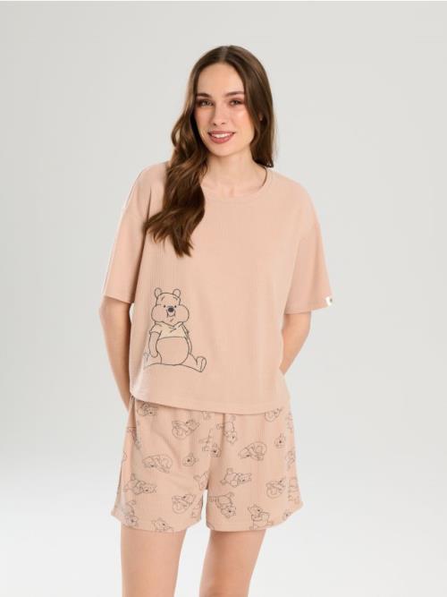 Sinsay - Dvojdielne pyžamo s potlačou Winnie the Pooh - béžová