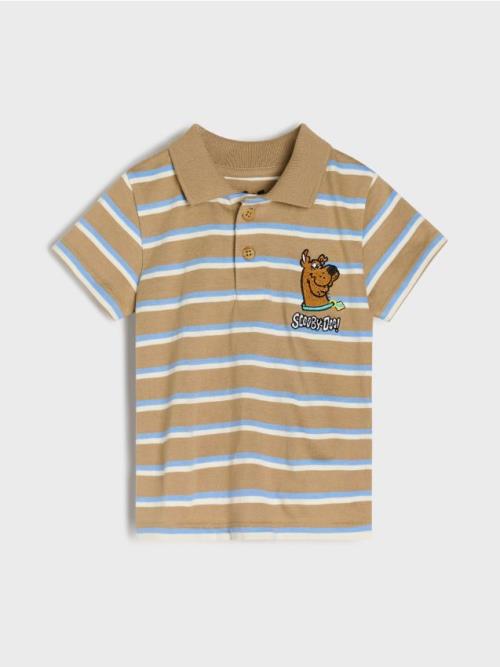 Sinsay - Tričko polo Scooby-Doo - kávová