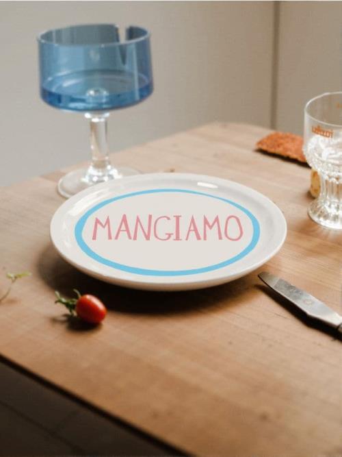Sinsay - Veľký tanier na pizzu Mangiamo - svetlomodrá
