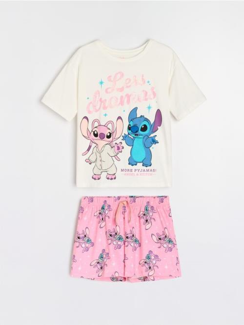 Sinsay - Dvojdielne pyžamo Stitch - krémová
