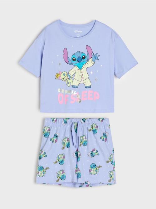 Sinsay - Dvojdielne pyžamo Stitch - svetlomodrá