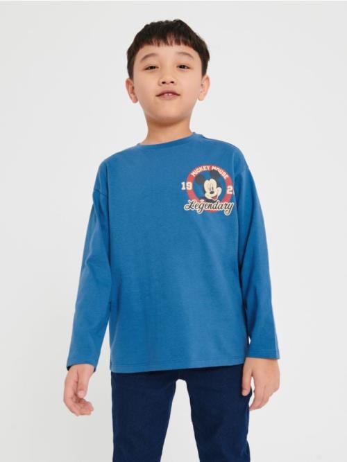 Sinsay - Tričko s dlhými rukávmi Mickey Mouse - indigová