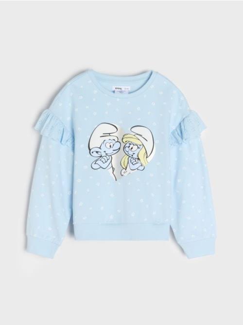 Sinsay - Mikina Smurfs - svetlomodrá