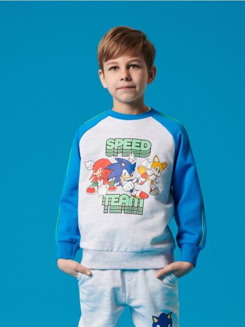 Sinsay - Mikina s potlačou Sonic the Hedgehog - mid blue