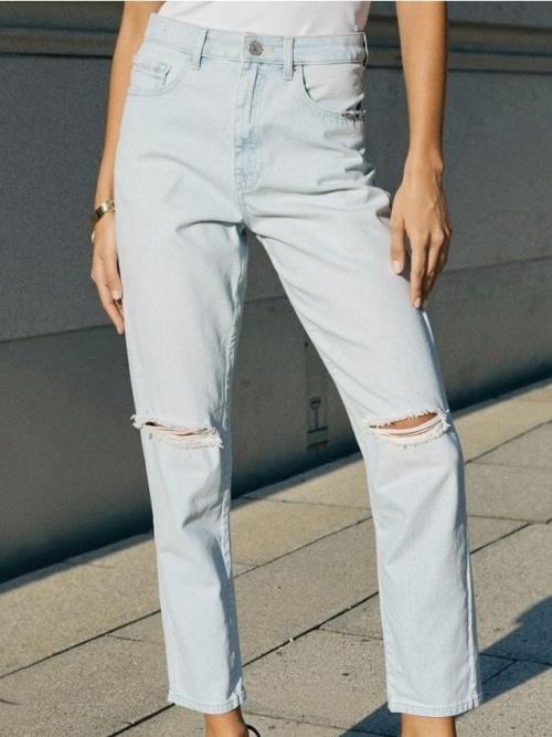 Sinsay - Rifle high waist mom - modrá