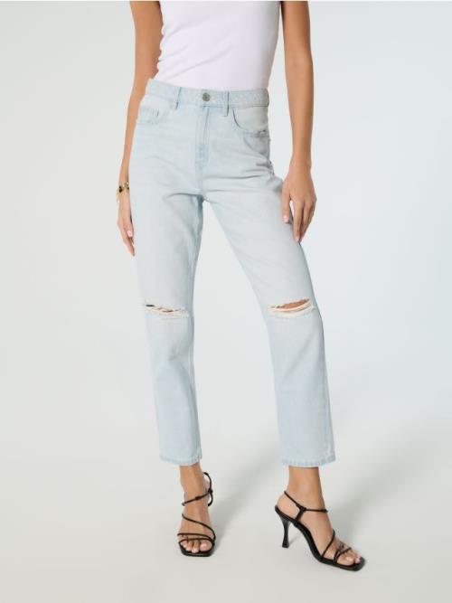 Sinsay - Rifle high waist mom - modrá